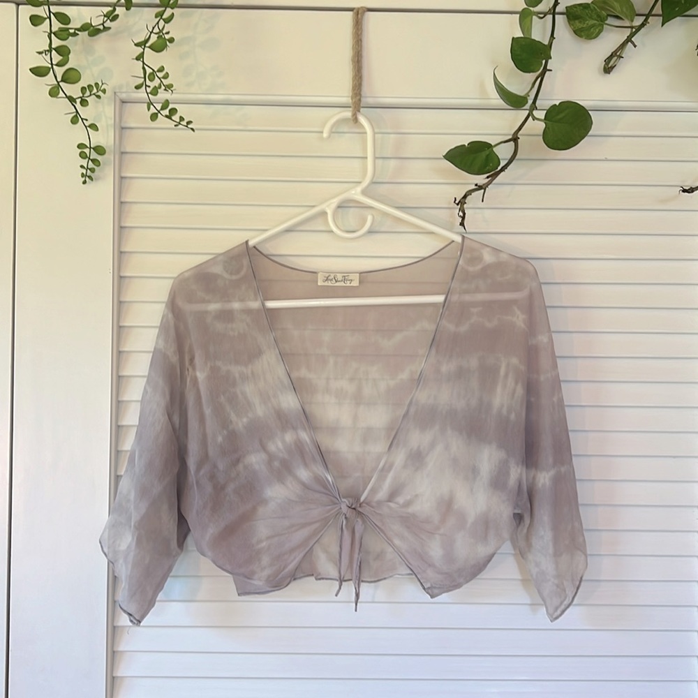 LoveShackFancy 💜 silk crop tie top